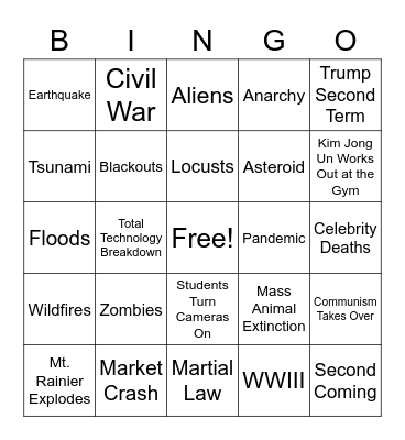 2021 BINGO Card