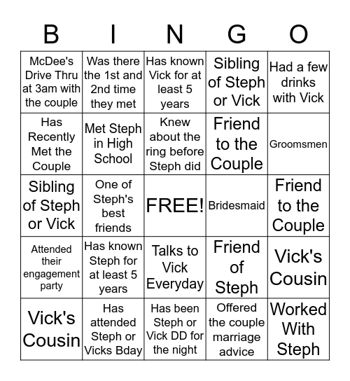 #stephnvick Bingo Card