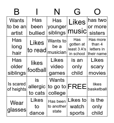 Getting - to - know - you - BINGO Card