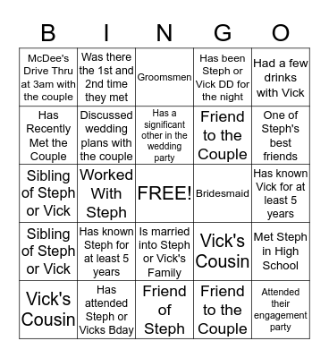 #stephnvick Bingo Card