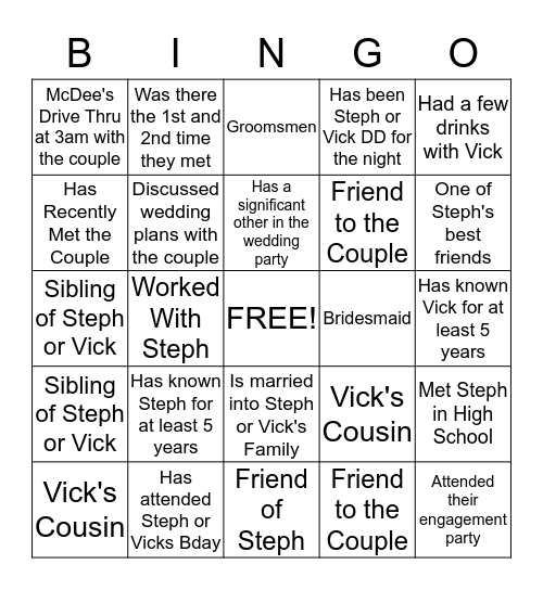 #stephnvick Bingo Card