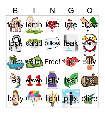 /l/ Bingo Card