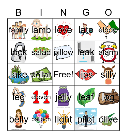 /l/ Bingo Card