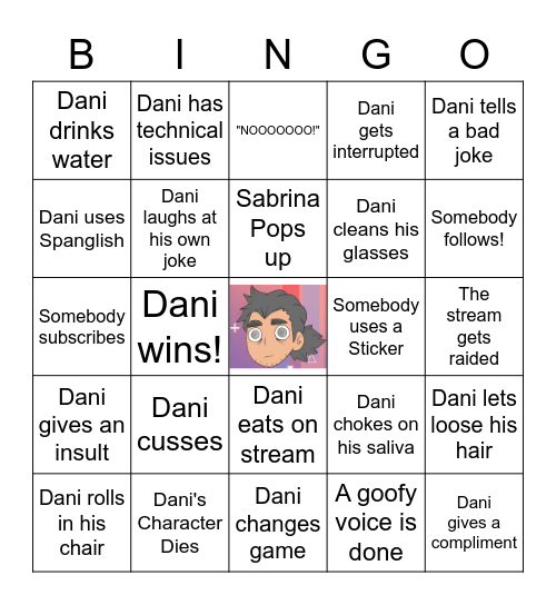 Dani Bacon Bingarino Bingo Card