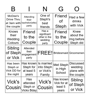 #stephnvick Bingo Card
