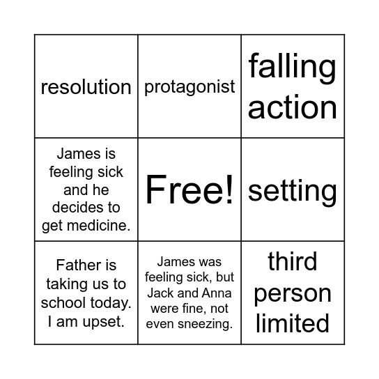 Plot Map, POV, and Dialogue Review Bingo Card