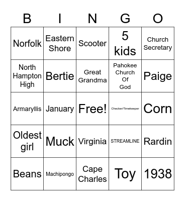 MARY 'S  B-DAY Bingo Card