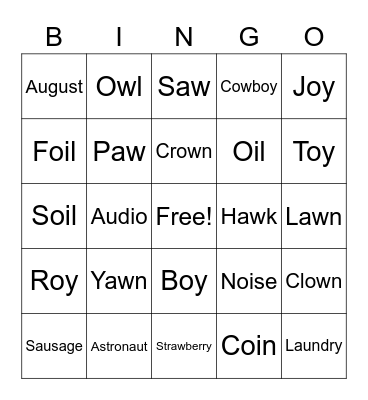 Phonics Bingo! Bingo Card