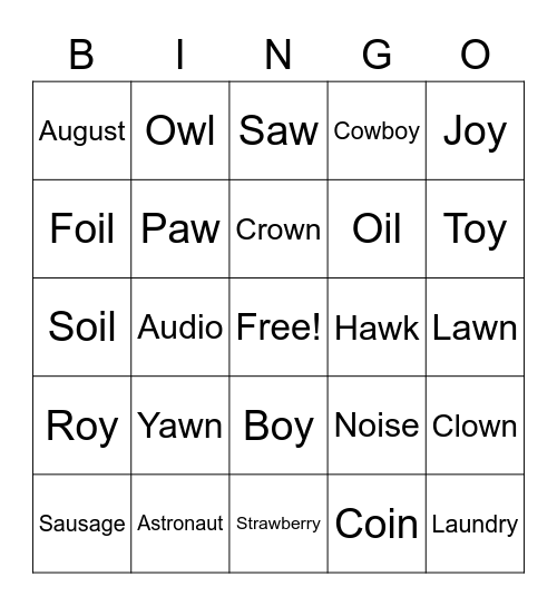 Phonics Bingo! Bingo Card