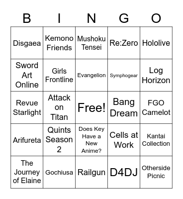 Chris Bingo Card