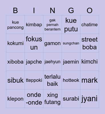 with love, ROSEEtup Bingo Card