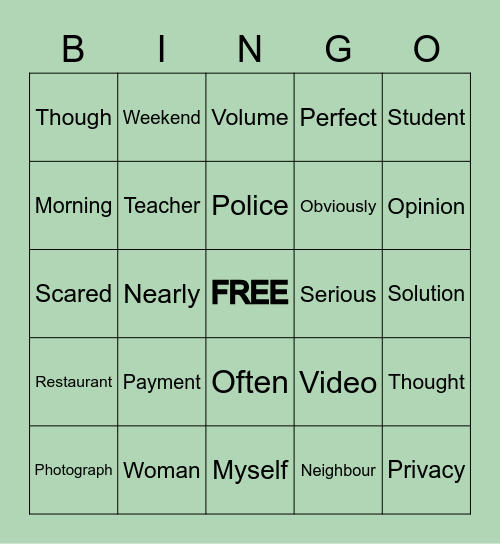 BINGO Card