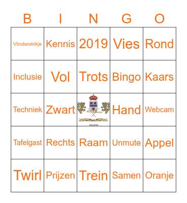 Nieuwjaarsborrel Oranje Bingo Card