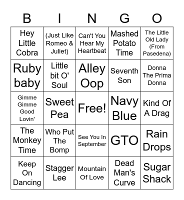 Whistle Misc. Hits #3 Bingo Card