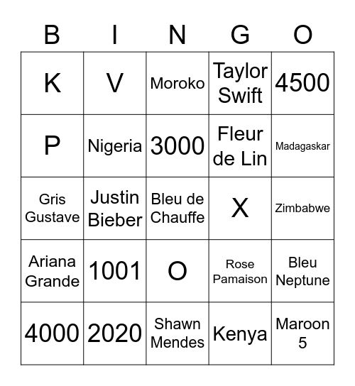 Hijau Bingo Card