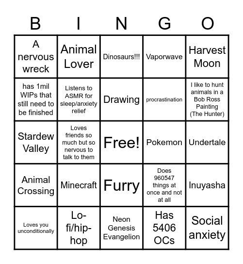 How Much do we Have in Common? Bingo Card