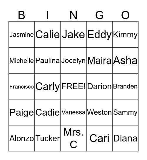 AVID CAPES BINGO Card