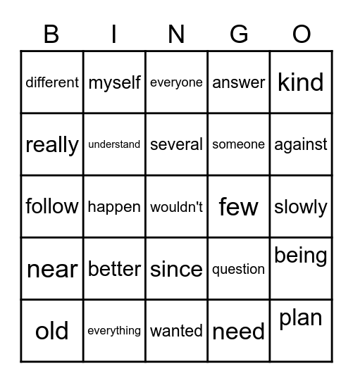 SIGHT WORDS!!! Bingo Card