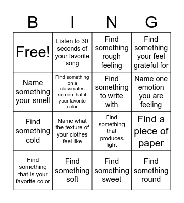 MINDFUL BINGO Card