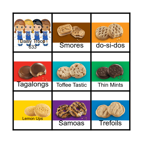 Girl Scout Cookie Bingo Card