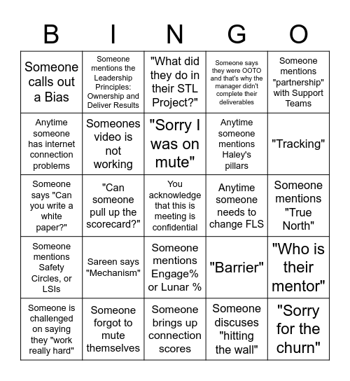 BWI2 BINGO TIME! Bingo Card