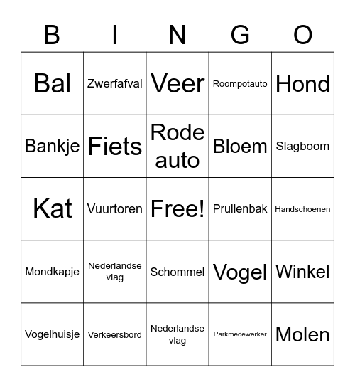 Buiten bingo Card