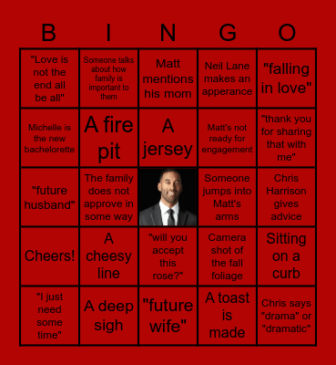 BACHELOR BINGO Card