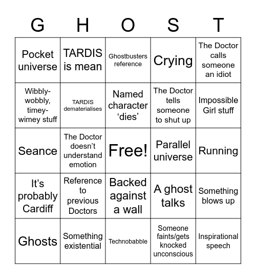 Bin-Ghosts Bingo Card