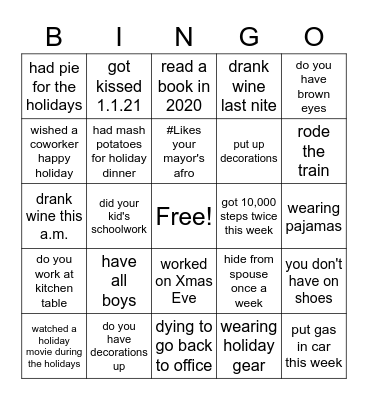 Dept. of Audits 1st Virtual Bingo Card