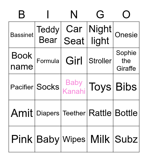 Baby Kanhai Bingo! Bingo Card