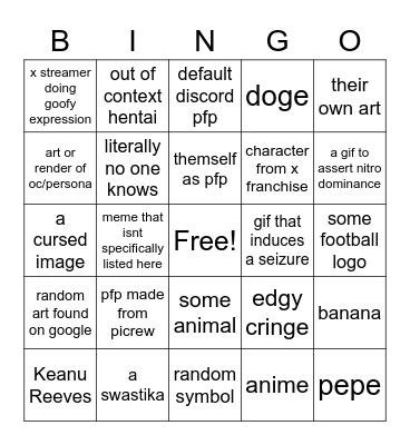 discord pfp bingo Card