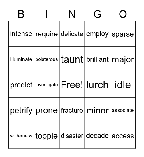 WW Week 15 Bingo Card