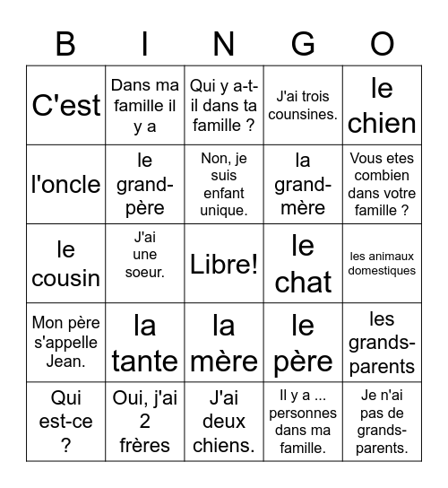 Voces 4.1a Bingo Card