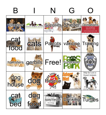 The Little Red Dog Pet Rescue Bingo Card