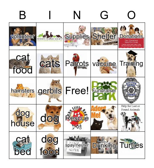 The Little Red Dog Pet Rescue Bingo Card
