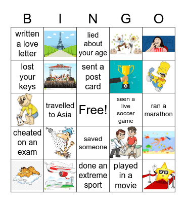 Le passé composé (Avez vous déjà...?) Bingo Card