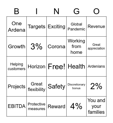 New Year's Speech Bingo Card