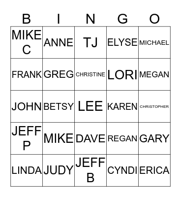 FAMILY BINGO Card
