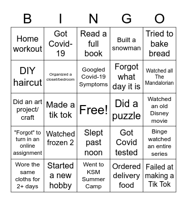 2020 Bingo Card