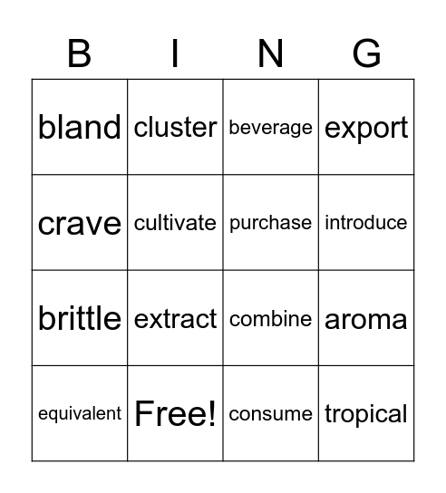 Book 5: Lesson 2 Bingo Card