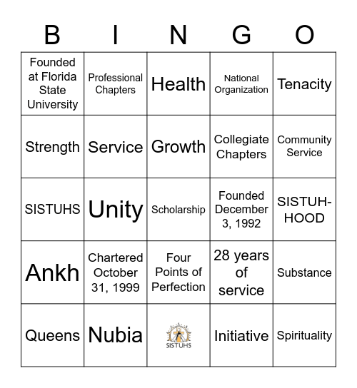 USF SISTUHS, Inc. Bingo Card