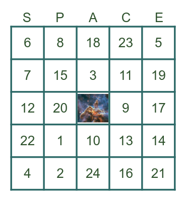 LAWRENCE SPACE BINGO Card