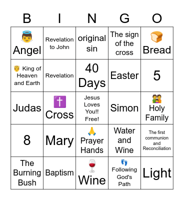 Bible Bingo Card