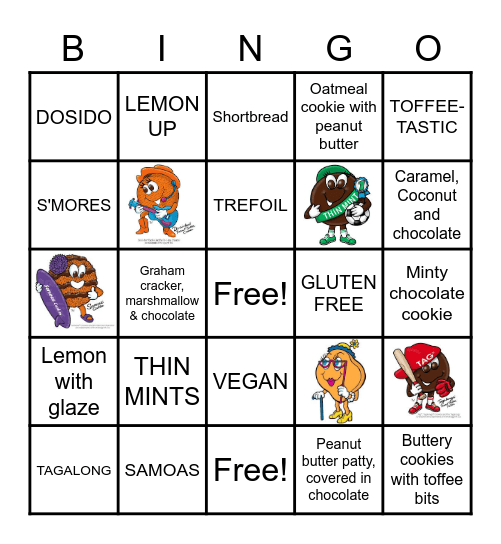 Troop 4399 Cookie Bingo Card