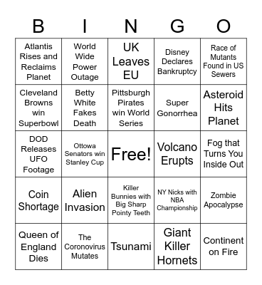 2020 Bingo Card