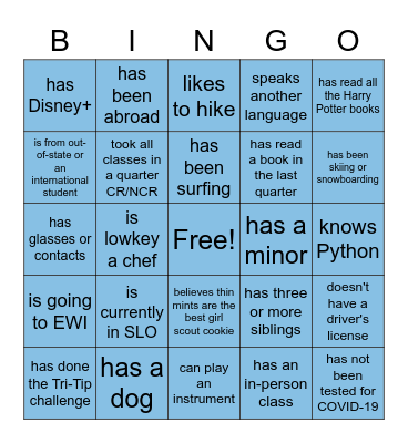 Team Tech Bingo Card