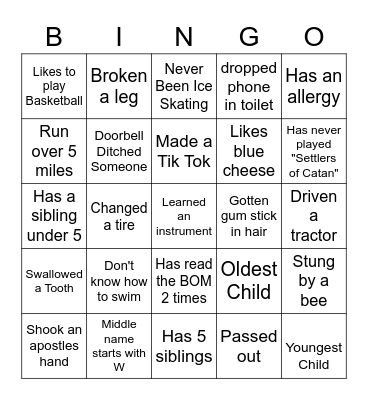 Ice Breaker Bingo Card