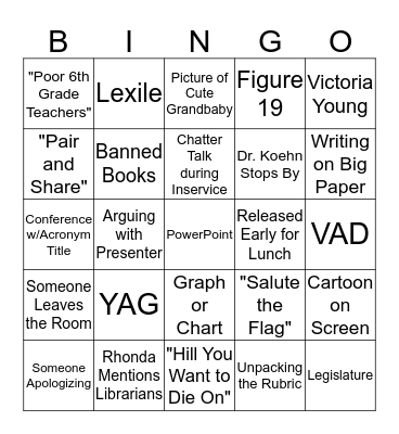 Professional Development 2015 Bingo Card