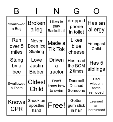 Ice Breaker Bingo Card