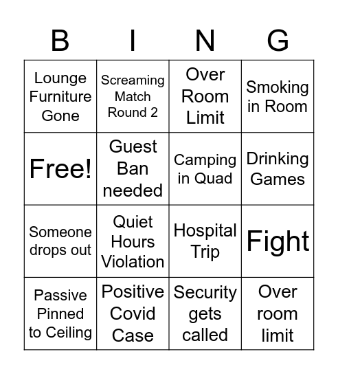 4th floor Bingo Card